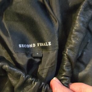 Second Female Black Leather Jacket